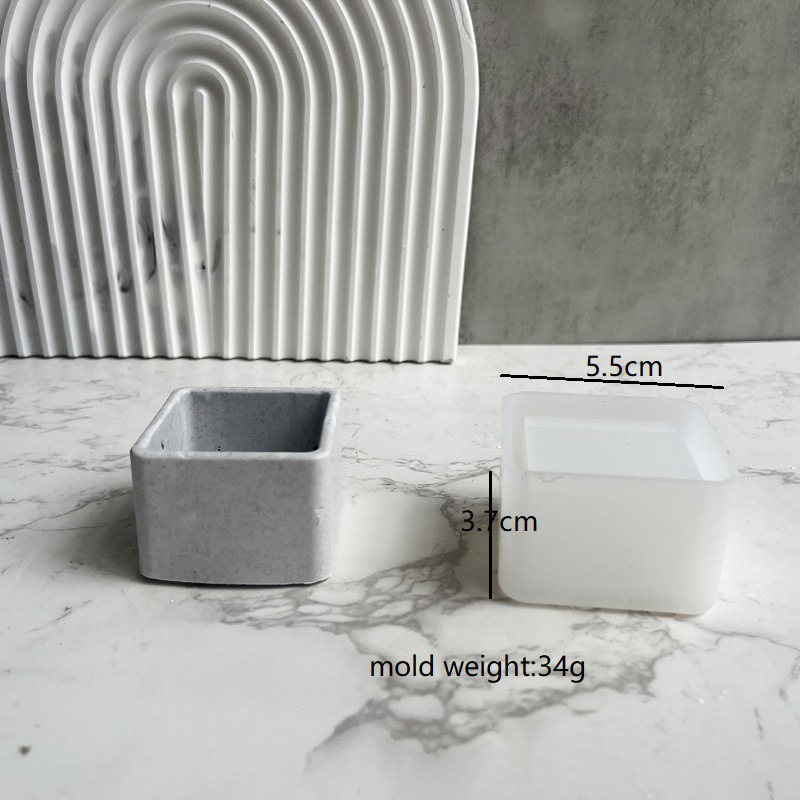 DIY Oval Candle Jar Silicone Molds Cement Plaster Mini Flower Pot Concrete Wax Box Candle Tray Injection Mould Home Decor Crafts