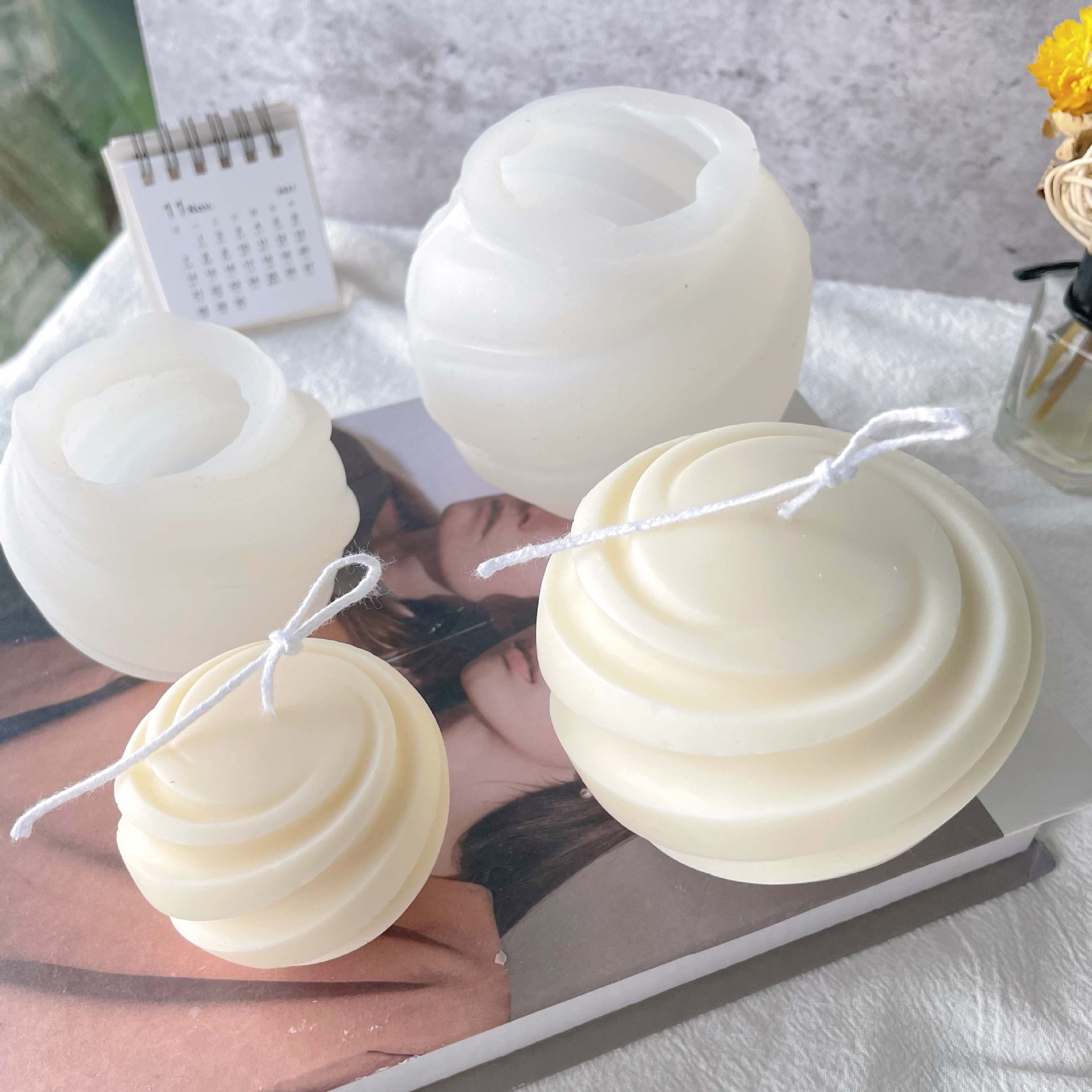 Multi-style Creative Geometric Silicone Candle Mold Wool Ball Love Heart Stripe Gypsum Resin Baking Mould Party Wedding Souvenir Multi-style Creative Geometric Silicone Candle Mold Wool Ball Love Heart Stripe Gypsum Resin Baking Mould Party Wedding Souvenir