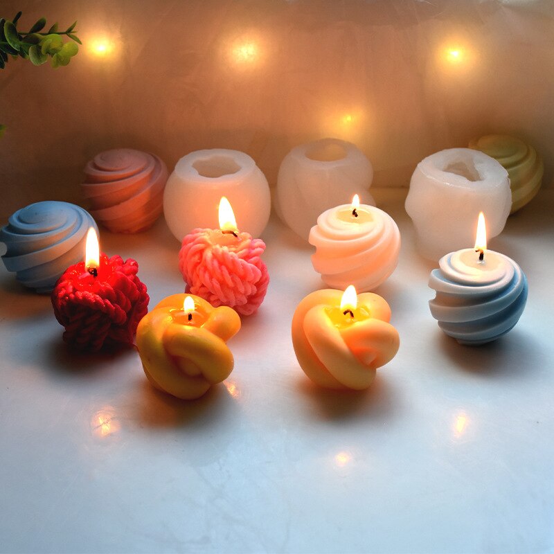 Multi-style Creative Geometric Silicone Candle Mold Wool Ball Love Heart Stripe Gypsum Resin Baking Mould Party Wedding Souvenir Multi-style Creative Geometric Silicone Candle Mold Wool Ball Love Heart Stripe Gypsum Resin Baking Mould Party Wedding Souvenir