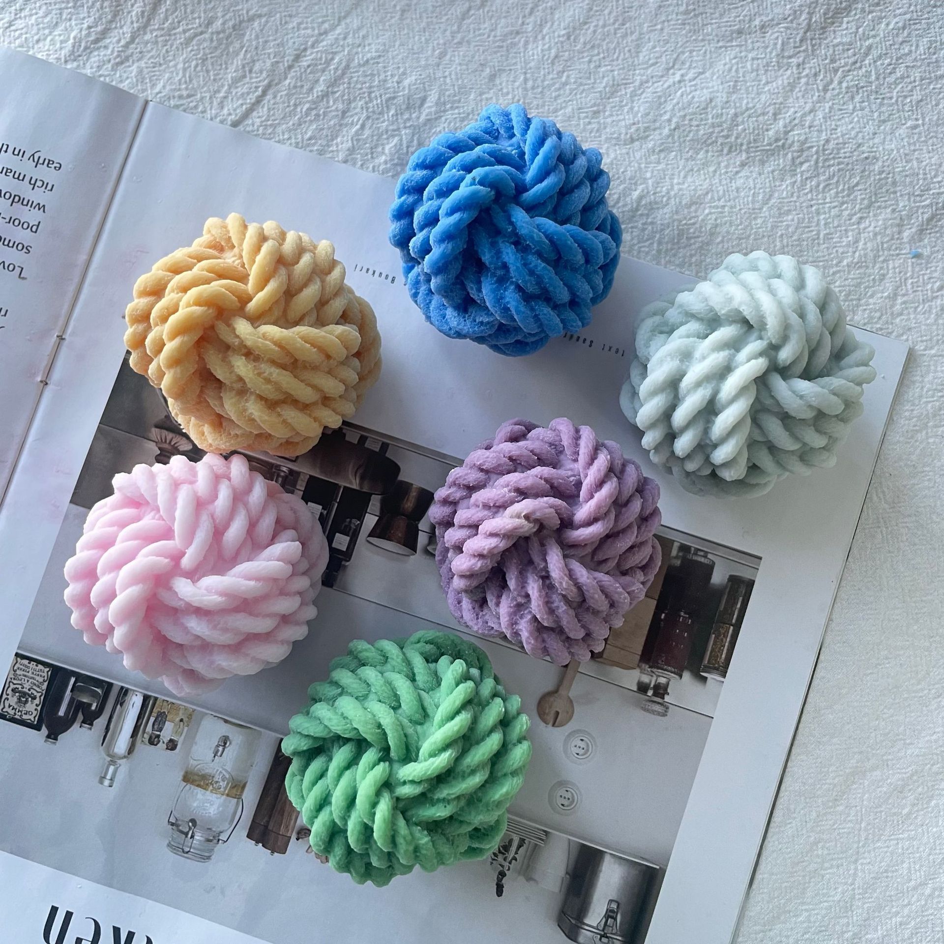 Multi-style Creative Geometric Silicone Candle Mold Wool Ball Love Heart Stripe Gypsum Resin Baking Mould Party Wedding Souvenir