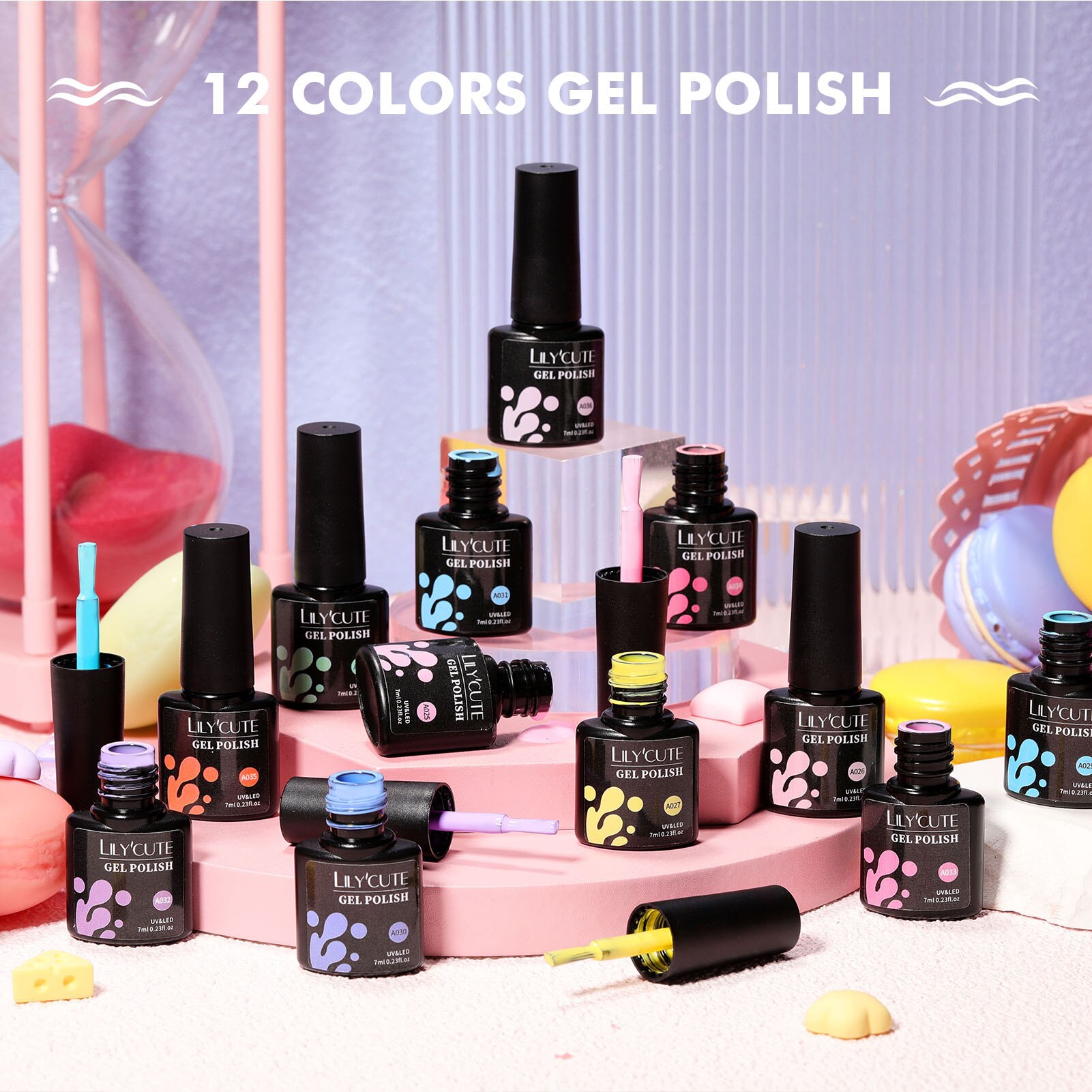 LILYCUTE 12PCs 7ml Spring Macaron Nail Gel Polish Set Semi Permanent UV Gel For Manicure Soak Off Gel Nail Polish Kit Varnishes LILYCUTE 12PCs 7ml Spring Macaron Nail Gel Polish Set Semi Permanent UV Gel For Manicure Soak Off Gel Nail Polish Kit Varnishes