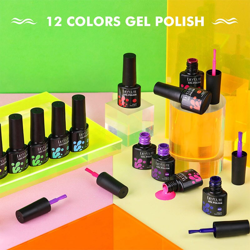 LILYCUTE Nail Gel Polish Set 7ml Autumn Winter Fluorescence Color Semi Permanent All For Manicure Nails Art Gel Varnishes Kit LILYCUTE Nail Gel Polish Set 7ml Autumn Winter Fluorescence Color Semi Permanent All For Manicure Nails Art Gel Varnishes Kit