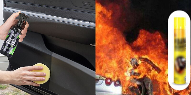 Car Plastic Restorer Polish Leather Cleaner Spray Back To Black Gloss Hgkj S3 50ml Interior Plastic Renovator Car Accessories