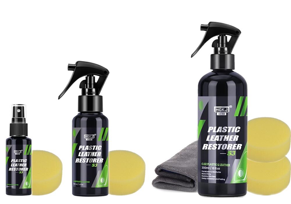 Car Plastic Restorer Polish Leather Cleaner Spray Back To Black Gloss Hgkj S3 50ml Interior Plastic Renovator Car Accessories