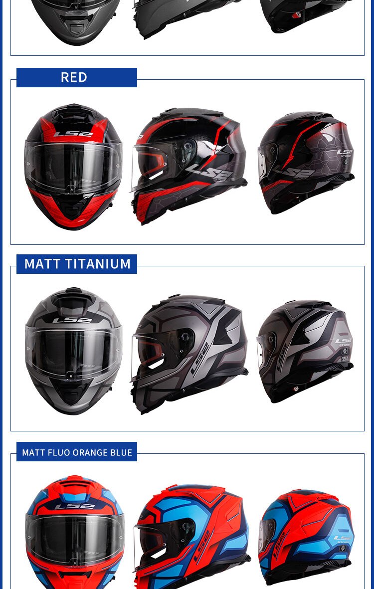 Original LS2 FF800 motorcycle helmet ls2 STORM full face Helmet kaciga casco moto capacete with fog-free system