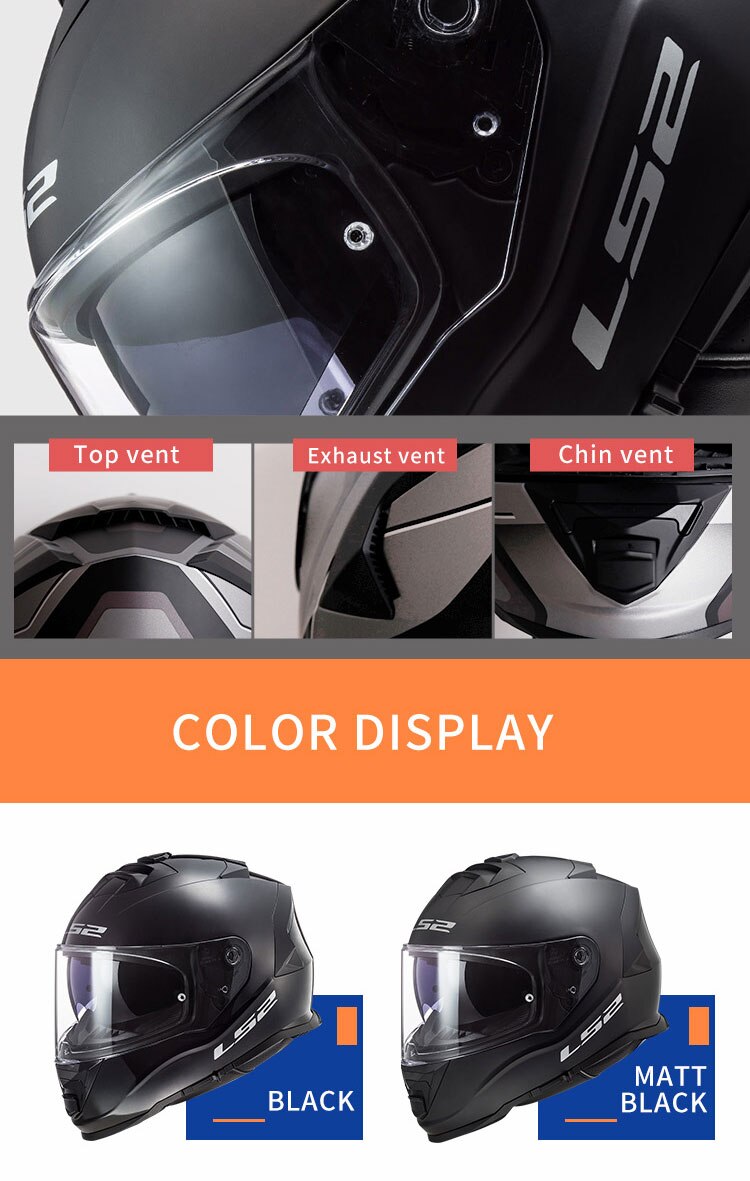 Original LS2 FF800 motorcycle helmet ls2 STORM full face Helmet kaciga casco moto capacete with fog-free system