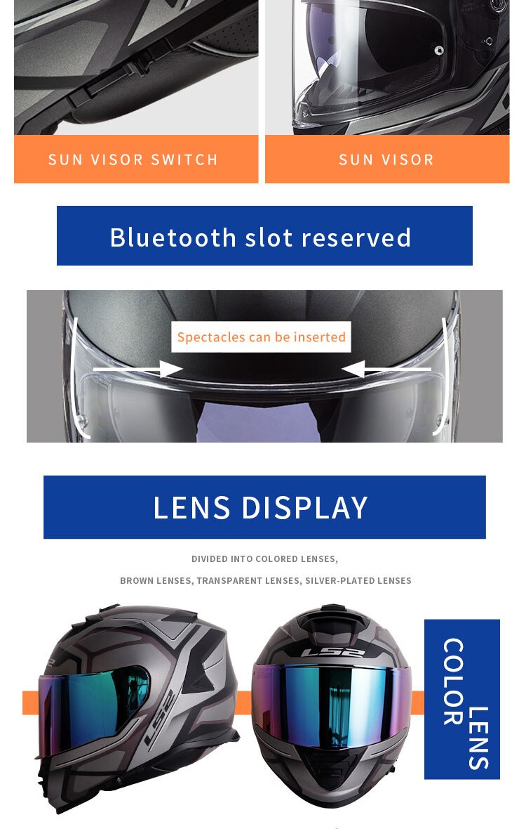 Original LS2 FF800 motorcycle helmet ls2 STORM full face Helmet kaciga casco moto capacete with fog-free system