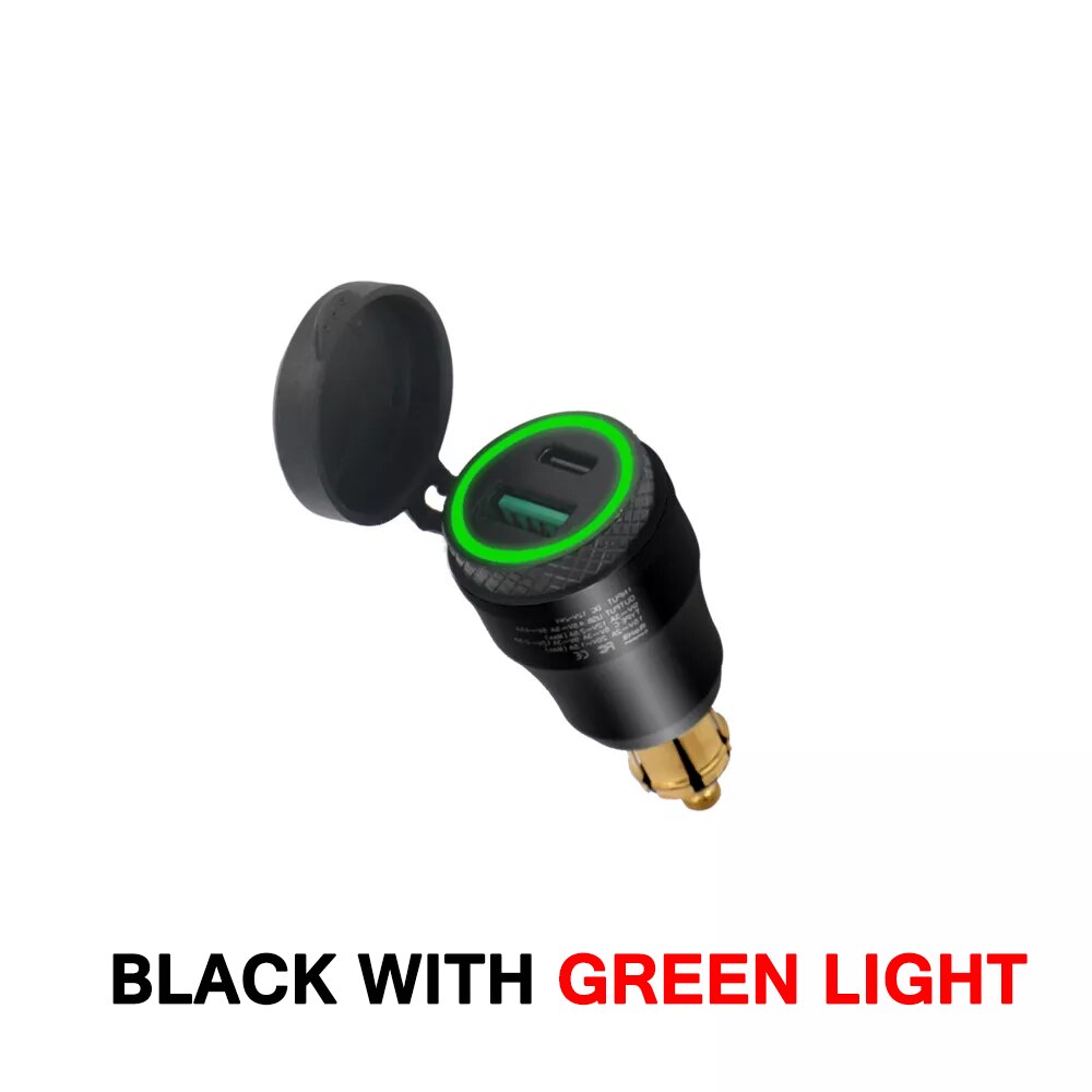 Motorcycle Aluminium DIN Hella Plug Dual USB Quick Charger Adapter LED Display For BMW R1250GS G650GS F800 GS GT R1200GS K1200LT
