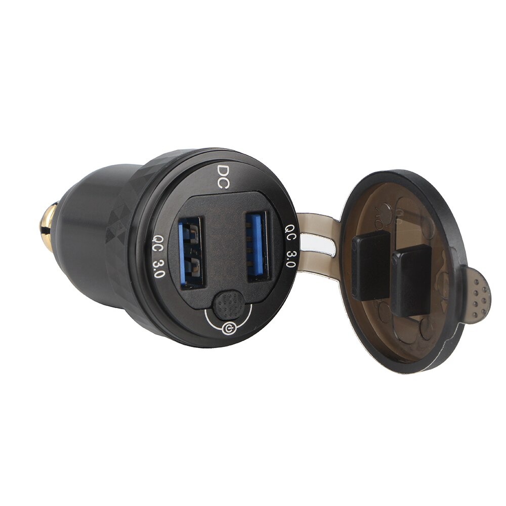 Motorcycle Aluminium DIN Hella Plug Dual USB Quick Charger Adapter LED Display For BMW R1250GS G650GS F800 GS GT R1200GS K1200LT