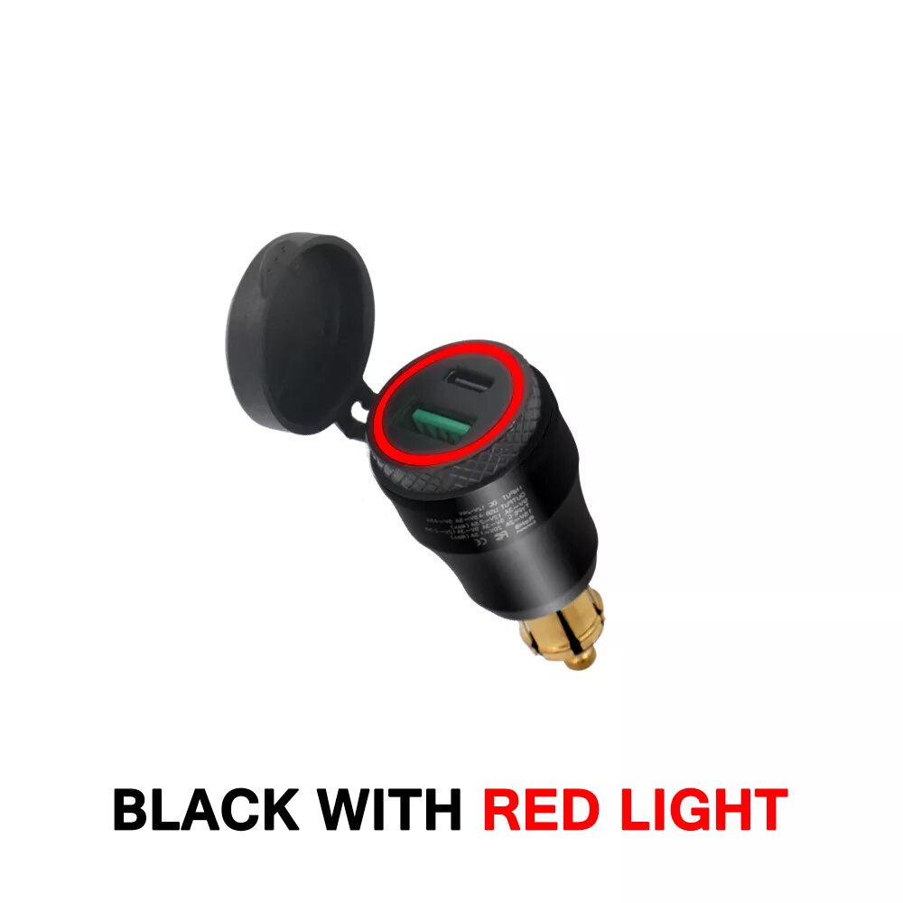 Motorcycle Aluminium DIN Hella Plug Dual USB Quick Charger Adapter LED Display For BMW R1250GS G650GS F800 GS GT R1200GS K1200LT