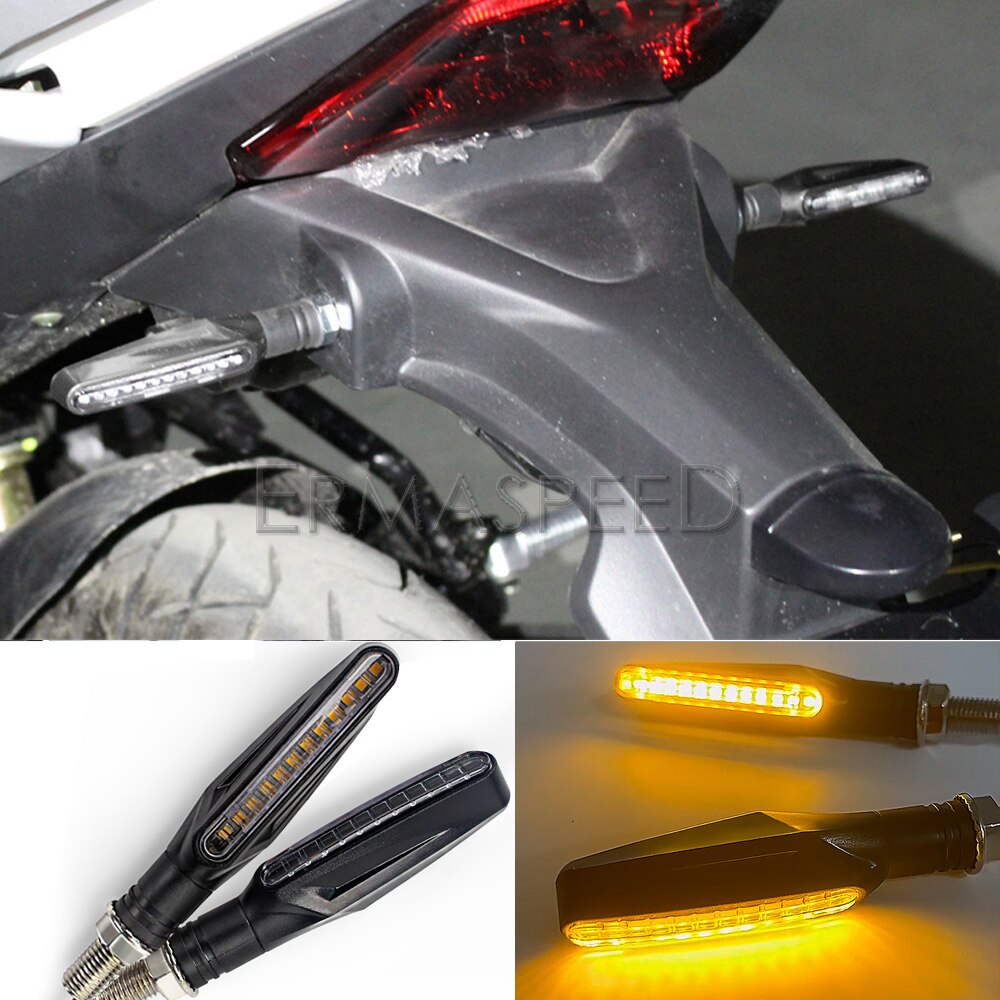 4PCS Universal LED Motorcycle Turn Signal Light 12v IP68 Waterproof Amber Flasher Indicator Blinker Rear Lights Lamp Accessories
