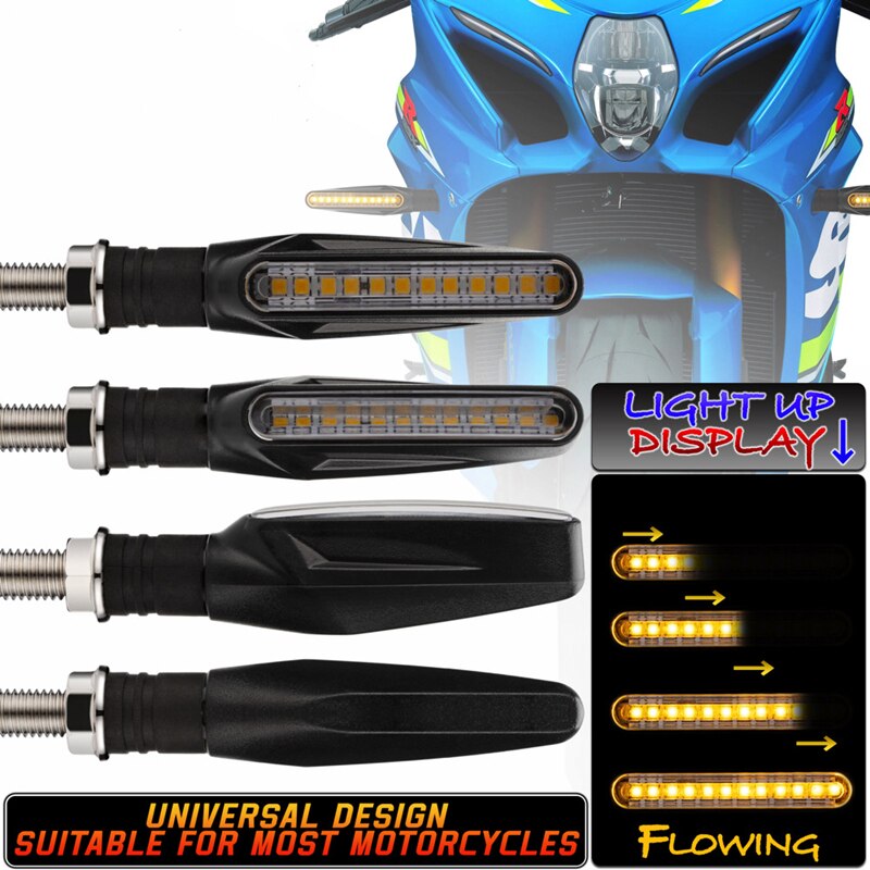 Motorcycle Turn Signals Lights Built Relay 12V Flasher Motorcycle Led Flowing Water Blinker Moto Indicator Turn Lamp Accessories