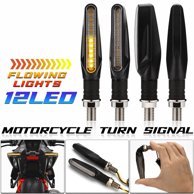 Motorcycle Turn Signals Lights Built Relay 12V Flasher Motorcycle Led Flowing Water Blinker Moto Indicator Turn Lamp Accessories