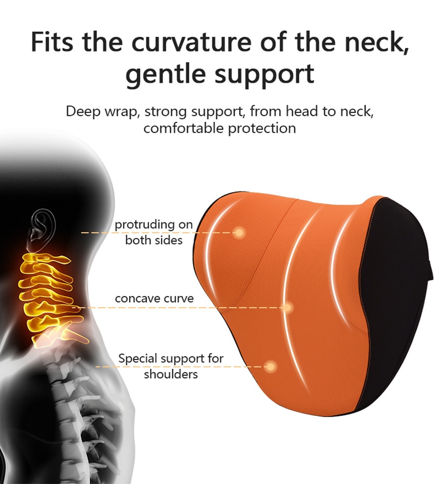 Memory Cotton Neck Pillow Car Seat Pillow Support Auto Lumbar Cushion Comfortable and Breathable Car Headrest Lumbar Support Memory Cotton Neck Pillow Car Seat Pillow Support Auto Lumbar Cushion Comfortable and Breathable Car Headrest Lumbar Support