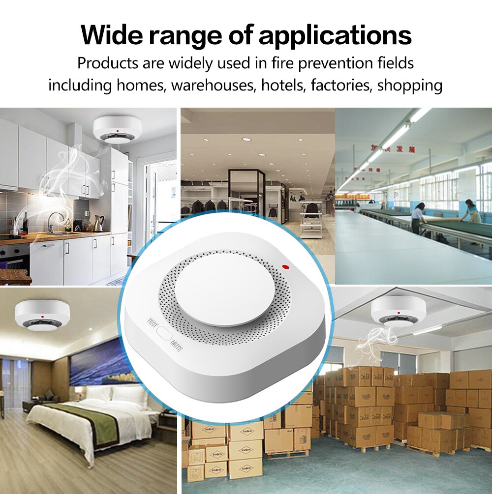 Smart Wifi Smoke Detector Sensor 80DB Alarm Fire Smart Smoke Detector Wifi Fire Protection Home Security Alarm Smart Life Smart Wifi Smoke Detector Sensor 80DB Alarm Fire Smart Smoke Detector Wifi Fire Protection Home Security Alarm Smart Life