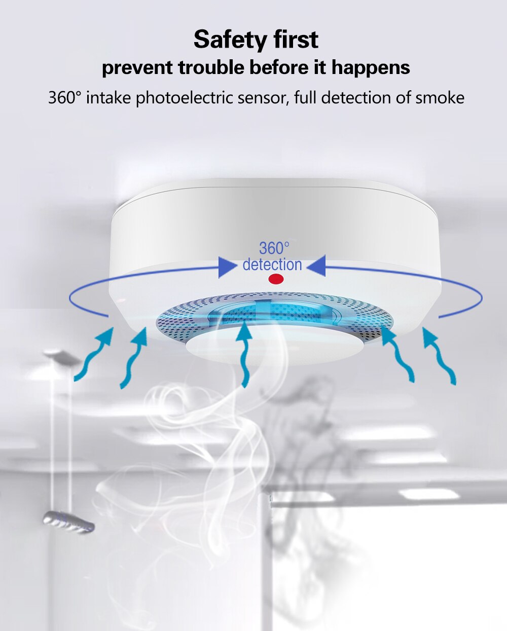 Smart Wifi Smoke Detector Sensor 80DB Alarm Fire Smart Smoke Detector Wifi Fire Protection Home Security Alarm Smart Life Smart Wifi Smoke Detector Sensor 80DB Alarm Fire Smart Smoke Detector Wifi Fire Protection Home Security Alarm Smart Life