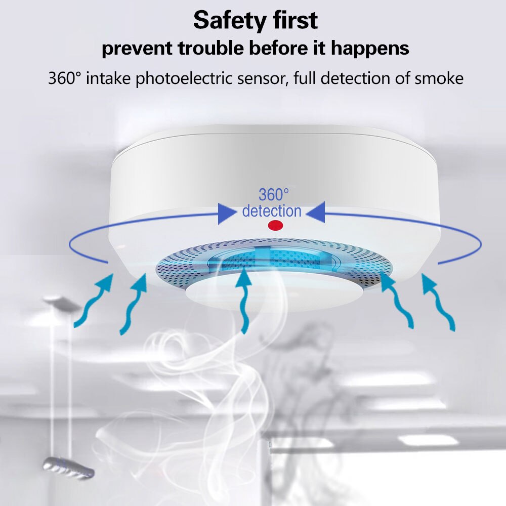 Smart Wifi Smoke Detector Sensor 80DB Alarm Fire Smart Smoke Detector Wifi Fire Protection Home Security Alarm Smart Life Smart Wifi Smoke Detector Sensor 80DB Alarm Fire Smart Smoke Detector Wifi Fire Protection Home Security Alarm Smart Life
