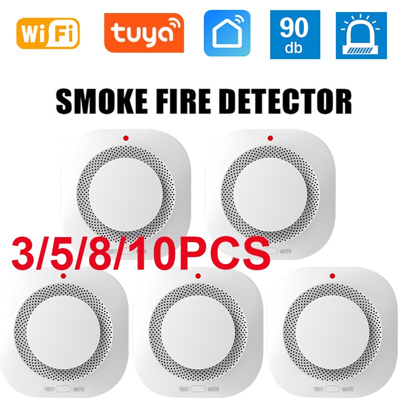 Smart Wifi Smoke Detector Sensor 80DB Alarm Fire Smart Smoke Detector Wifi Fire Protection Home Security Alarm Smart Life Smart Wifi Smoke Detector Sensor 80DB Alarm Fire Smart Smoke Detector Wifi Fire Protection Home Security Alarm Smart Life