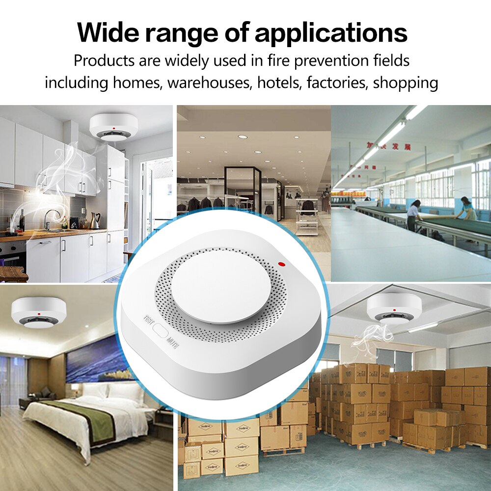 Smart Wifi Smoke Detector Sensor 80DB Alarm Fire Smart Smoke Detector Wifi Fire Protection Home Security Alarm Smart Life Smart Wifi Smoke Detector Sensor 80DB Alarm Fire Smart Smoke Detector Wifi Fire Protection Home Security Alarm Smart Life
