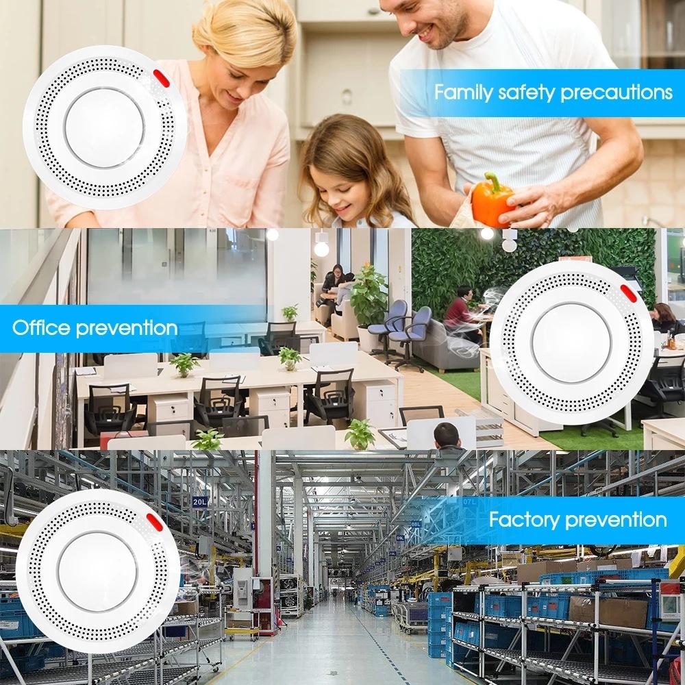 WiFi Smoke Detector Security Protection Smoke Alarm Fire Protection For Home Security System Via Smart Life App