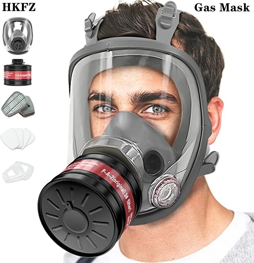 Full face respirator – mask with 40 mm gas filter canister for industrial gases, chemical, polishing, welding, spraying Gas mask Full face respirator - mask with 40 mm gas filter canister for industrial gases, chemical, polishing, welding, spraying Gas mask