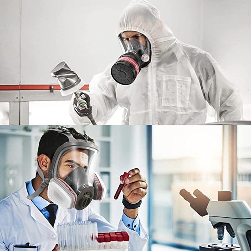 Full face respirator – mask with 40 mm gas filter canister for industrial gases, chemical, polishing, welding, spraying Gas mask Full face respirator - mask with 40 mm gas filter canister for industrial gases, chemical, polishing, welding, spraying Gas mask