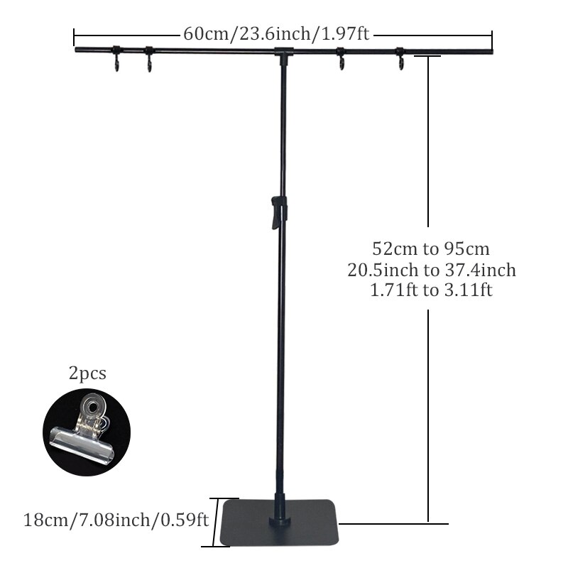 BFOLLOW T Shape Background Stand with PVC Backdrop Kit for Product Photography White Black Bracket Photo Shooting Studio Set
