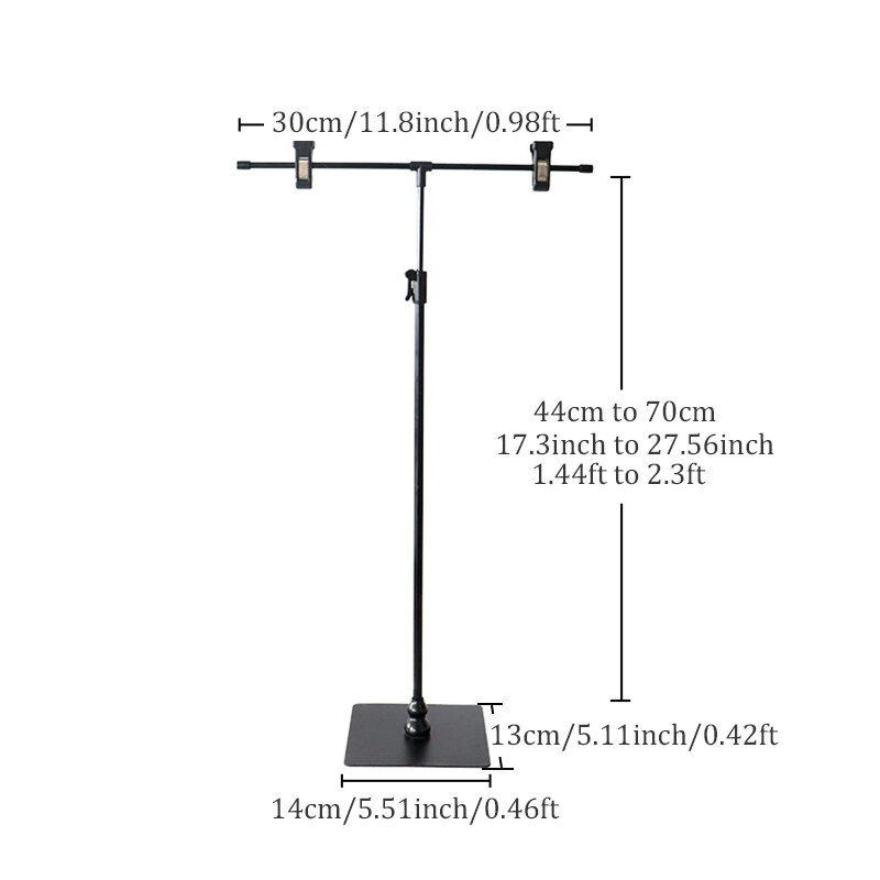 BFOLLOW T Shape Background Stand with PVC Backdrop Kit for Product Photography White Black Bracket Photo Shooting Studio Set