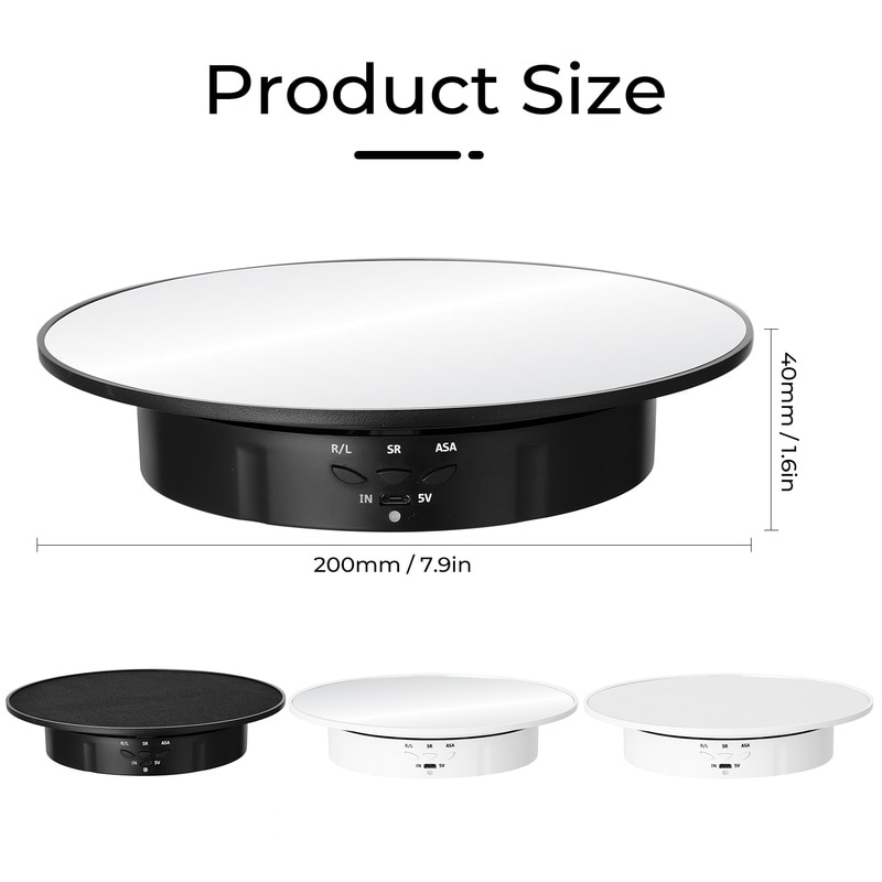 3 Speeds Electric Rotating Display Stand Mirror 360 Degree Turntable Jewelry Holder Battery for Photography Video Shooting Props 3 Speeds Electric Rotating Display Stand Mirror 360 Degree Turntable Jewelry Holder Battery for Photography Video Shooting Props