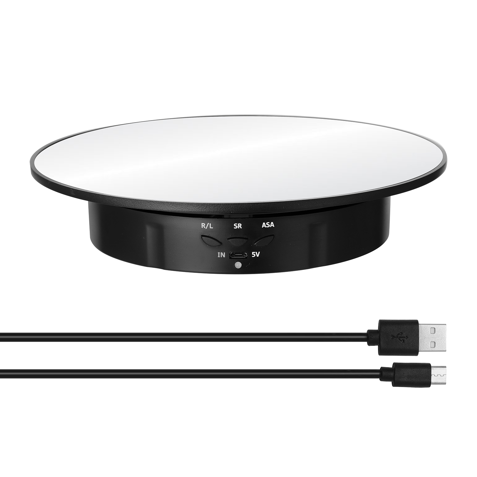 3 Speeds Electric Rotating Display Stand Mirror 360 Degree Turntable Jewelry Holder Battery for Photography Video Shooting Props