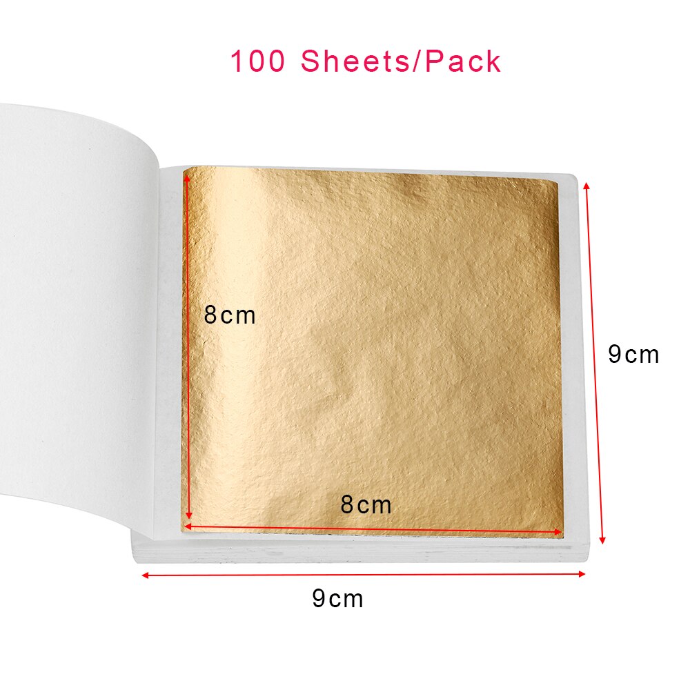 100sheets Imitation Gold Foil Paper Leaf Gilding DIY Epoxy Resin Silicone Mold Jewelry Making Filling Decorate Resin Crafts Tool