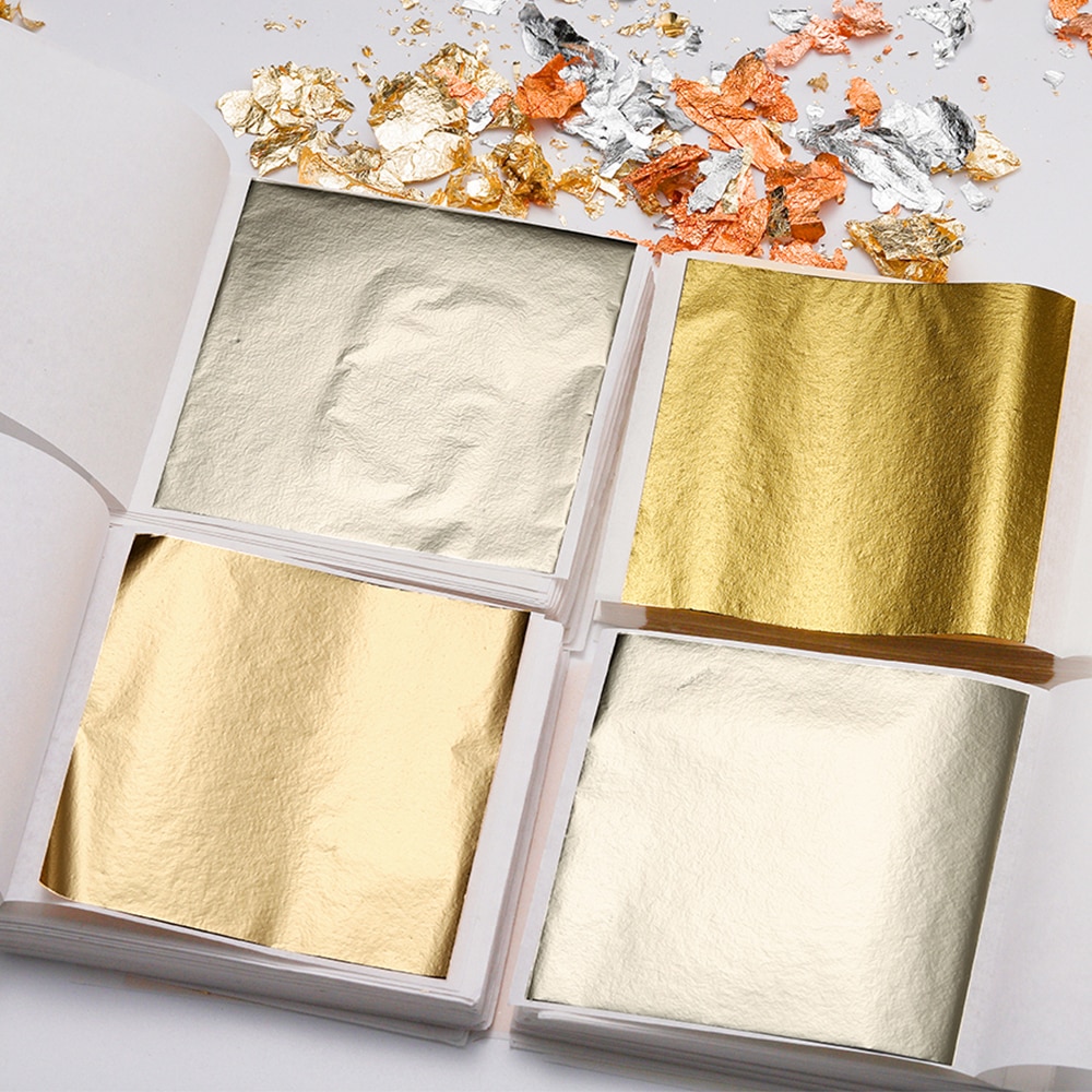100sheets Imitation Gold Foil Paper Leaf Gilding DIY Epoxy Resin Silicone Mold Jewelry Making Filling Decorate Resin Crafts Tool 100sheets Imitation Gold Foil Paper Leaf Gilding DIY Epoxy Resin Silicone Mold Jewelry Making Filling Decorate Resin Crafts Tool