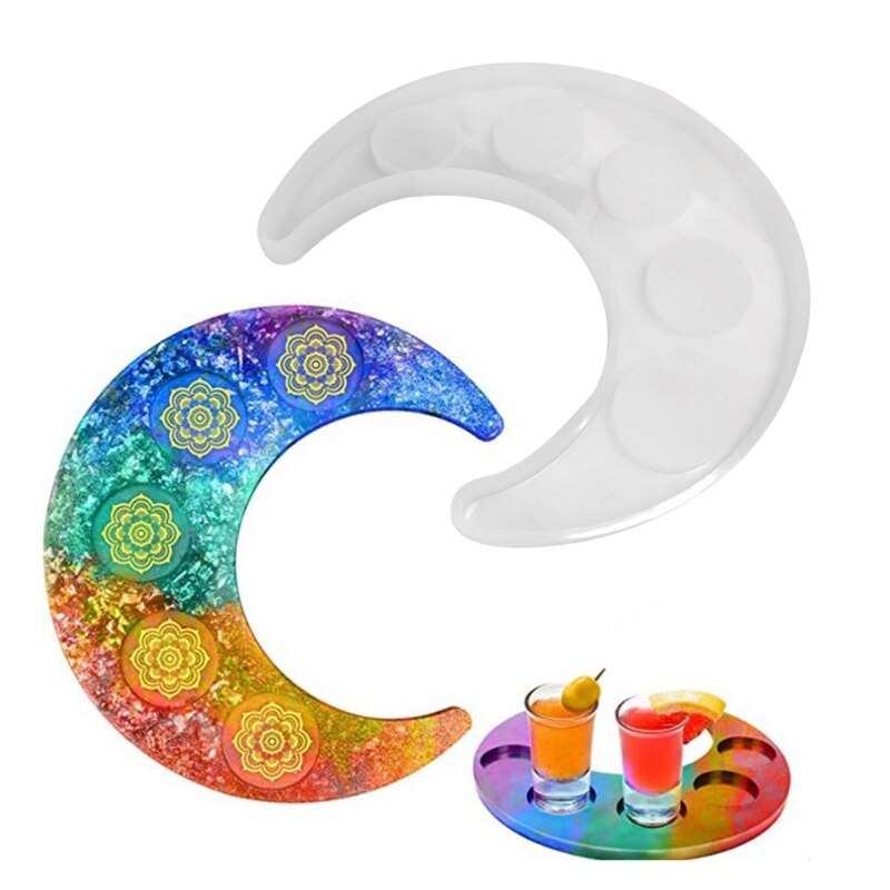 Moon Shape Candlestick Silicone Mould for Diy Handmade Crystal Epoxy Resin Moon Wine Glass Tray Mold Home Decoration Newest Moon Shape Candlestick Silicone Mould for Diy Handmade Crystal Epoxy Resin Moon Wine Glass Tray Mold Home Decoration Newest