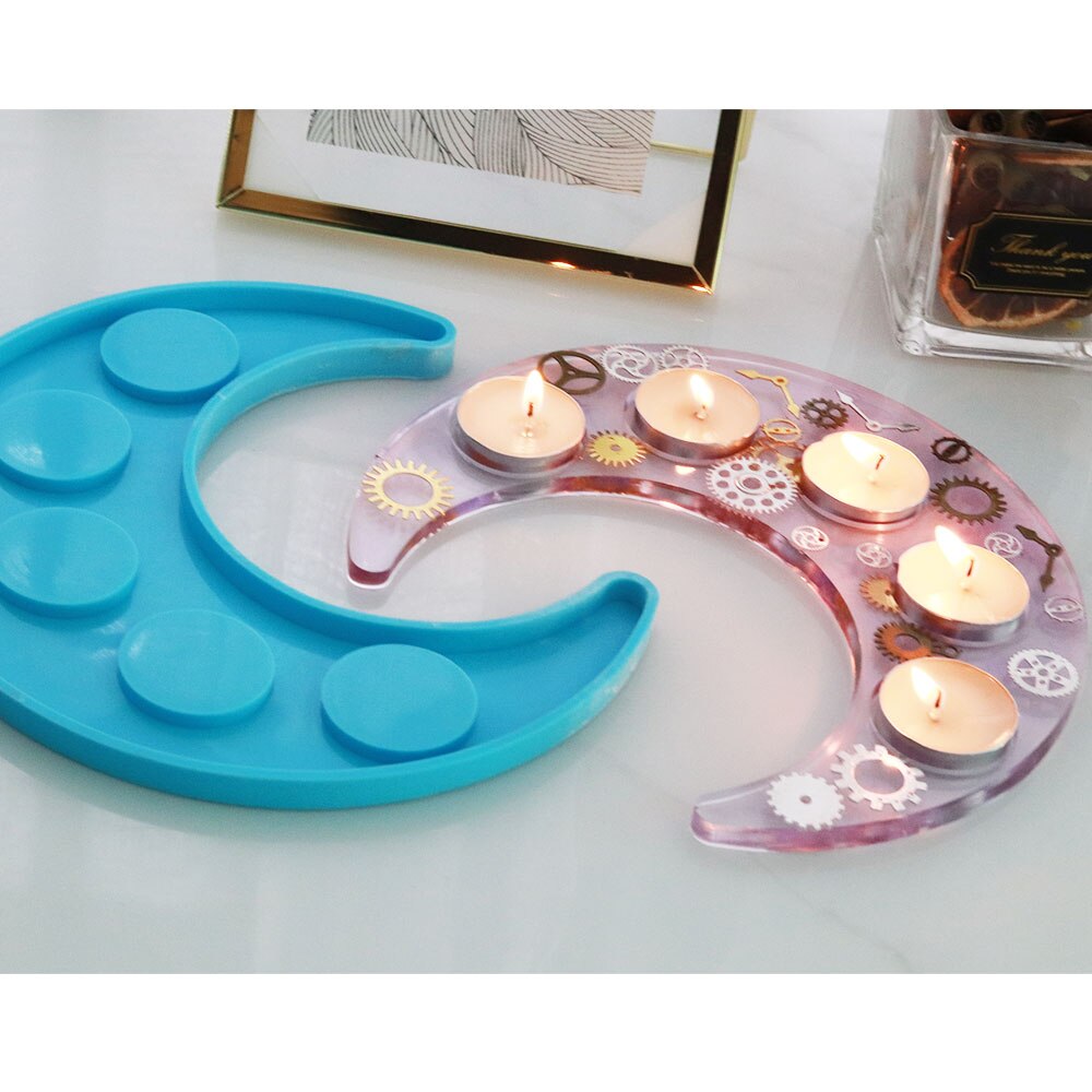 Moon Shape Candlestick Silicone Mould for Diy Handmade Crystal Epoxy Resin Moon Wine Glass Tray Mold Home Decoration Newest Moon Shape Candlestick Silicone Mould for Diy Handmade Crystal Epoxy Resin Moon Wine Glass Tray Mold Home Decoration Newest