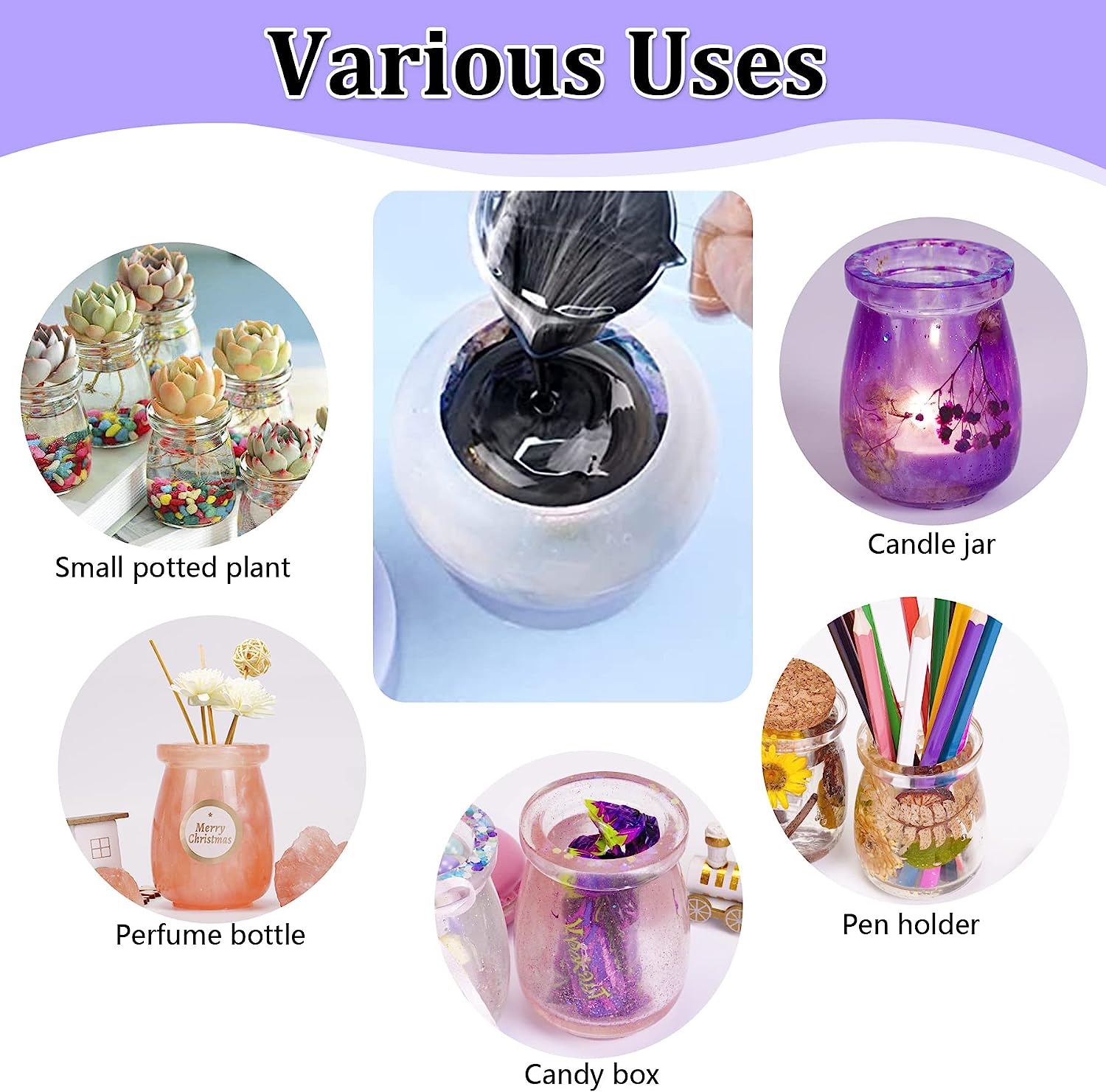 Jar Resin Molds Silicone with 5pcs Cork Lids, Cute Bottle Silicone Molds for Epoxy Resin, DIY Molds for Stash Jar, Storage Bottl Jar Resin Molds Silicone with 5pcs Cork Lids, Cute Bottle Silicone Molds for Epoxy Resin, DIY Molds for Stash Jar, Storage Bottl