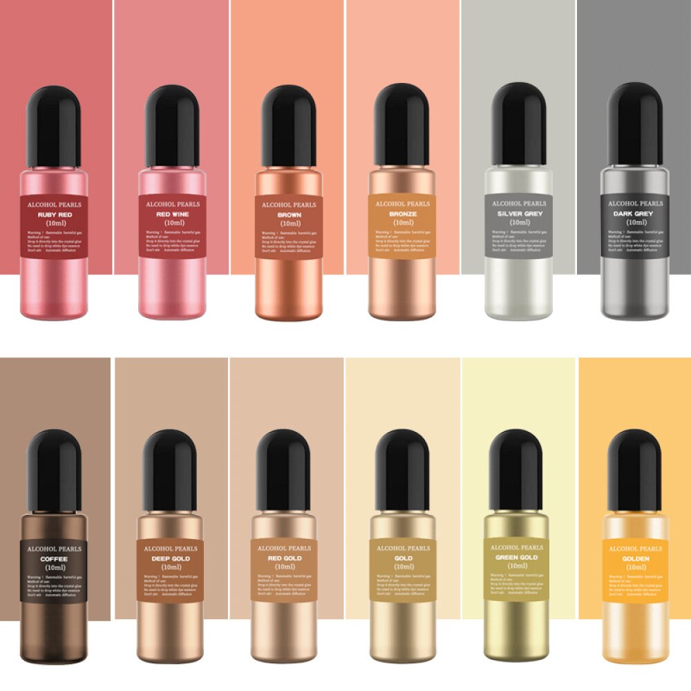 1 Set Art Ink Alcohol Resin Pigment Set Liquid Colorant Dye Ink Diffusion For UV Epoxy Resin DIY Jewelry Making Handmade Crafts