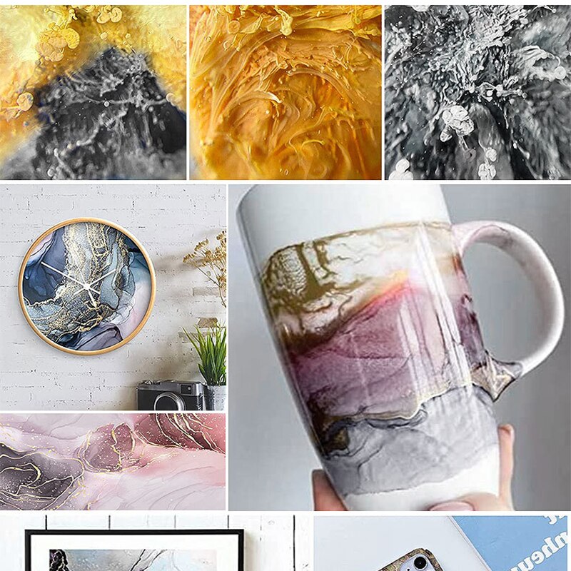 1 Set Art Ink Alcohol Resin Pigment Set Liquid Colorant Dye Ink Diffusion For UV Epoxy Resin DIY Jewelry Making Handmade Crafts