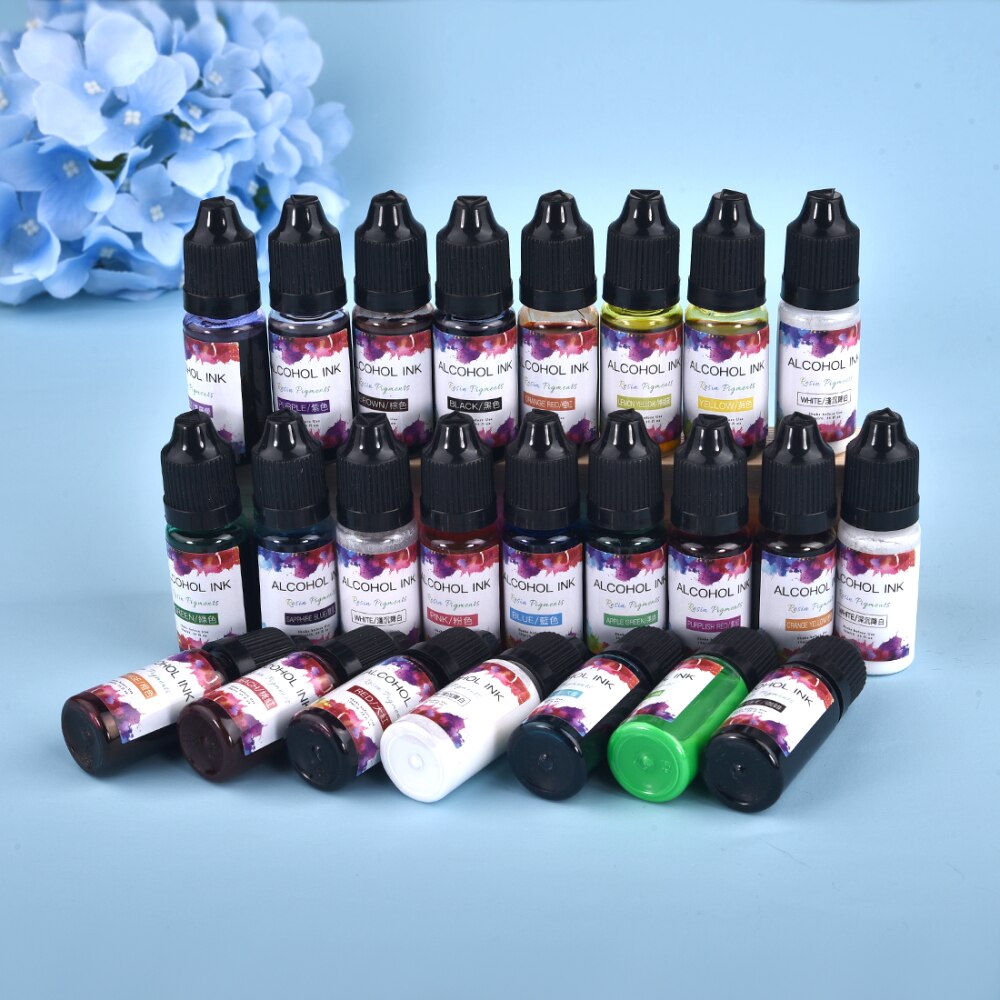1 Set Art Ink Alcohol Resin Pigment Set Liquid Colorant Dye Ink Diffusion For UV Epoxy Resin DIY Jewelry Making Handmade Crafts