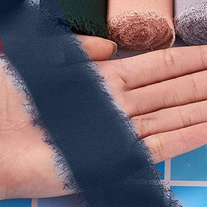 5m/Roll Frayed Silk Ribbon Edged Wrinkle Chiffon Handmade Ripped Wedding Party Flower Bouquet Gift Packing Decorations DIY Craft