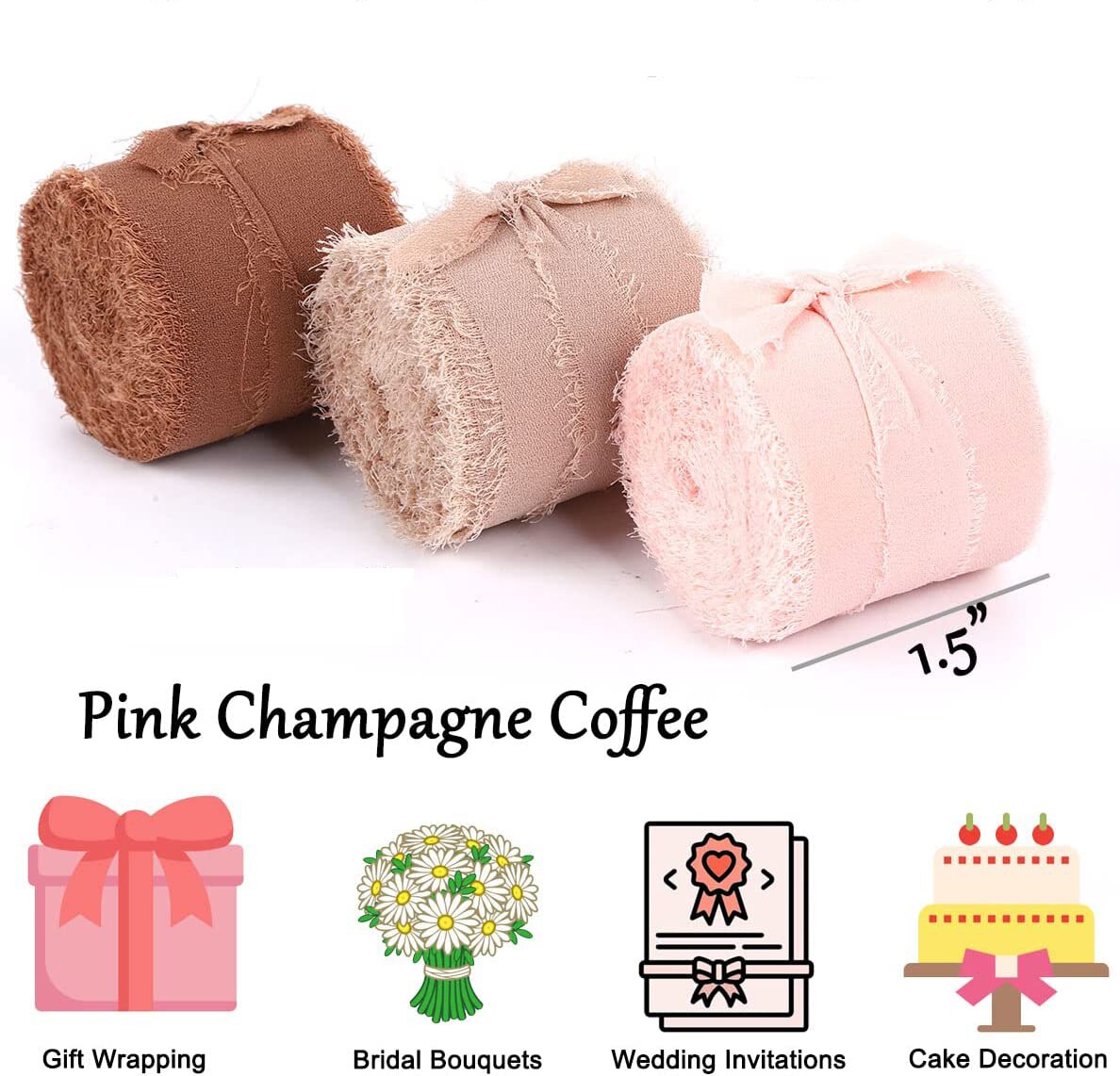 5m/Roll Frayed Silk Ribbon Edged Wrinkle Chiffon Handmade Ripped Wedding Party Flower Bouquet Gift Packing Decorations DIY Craft 5m/Roll Frayed Silk Ribbon Edged Wrinkle Chiffon Handmade Ripped Wedding Party Flower Bouquet Gift Packing Decorations DIY Craft