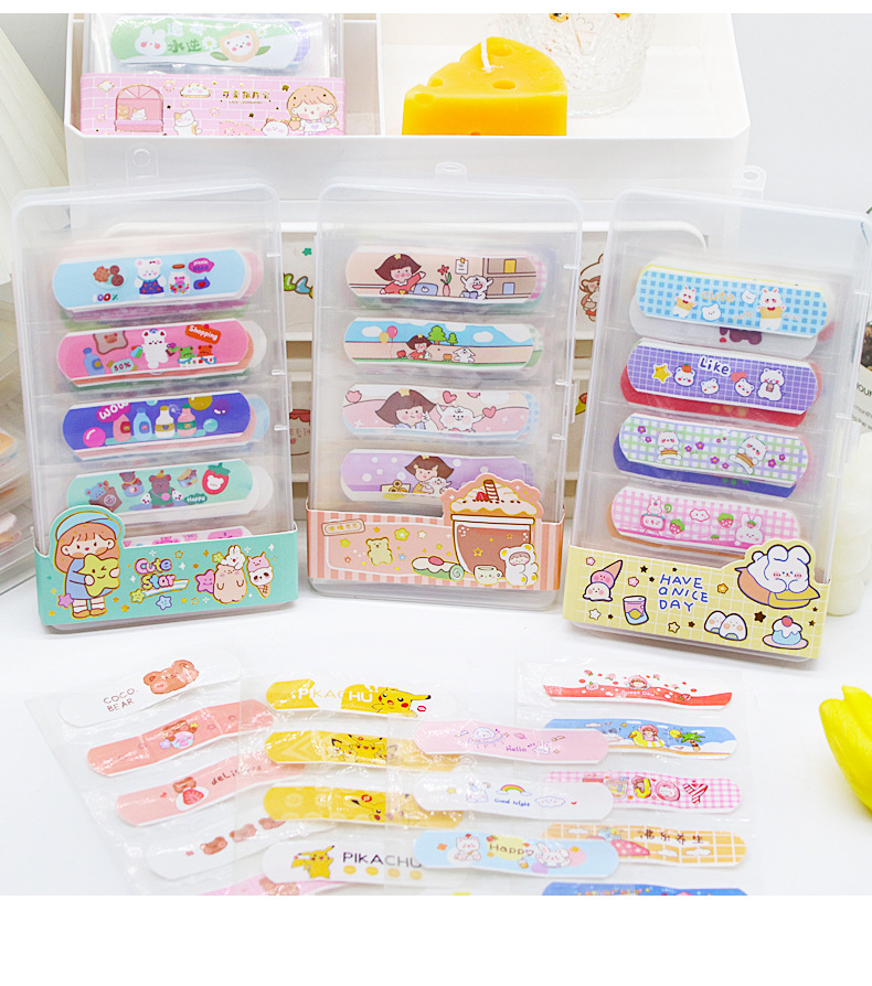 80pcs/lot Cute Cartoon Band Aid Bandage Hemostatic Sticker Breathable Waterproof Bandages First Aid Emergency Kit for Children