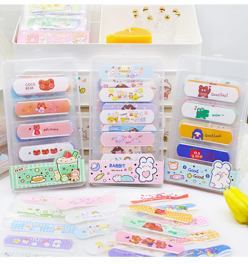 80pcs/lot Cute Cartoon Band Aid Bandage Hemostatic Sticker Breathable Waterproof Bandages First Aid Emergency Kit for Children