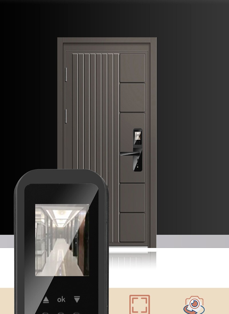 XSDTS Tuya Wifi Digital Electronic Smart Door Lock With Biometric Camera Fingerprint Smart Card Password Key Unlock