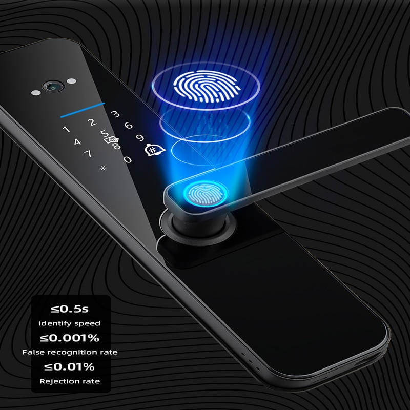 XSDTS Tuya Wifi Digital Electronic Smart Door Lock With Biometric Camera Fingerprint Smart Card Password Key Unlock XSDTS Tuya Wifi Digital Electronic Smart Door Lock With Biometric Camera Fingerprint Smart Card Password Key Unlock