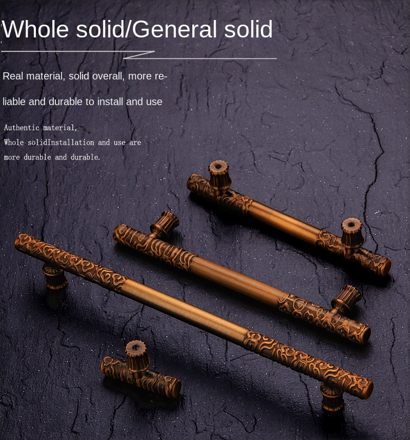 Vintage Creativity Drawer Knob Wardrobe Door Pulls Furniture Handle Golden Cudgel Bronze Cabinet Handles Hardware