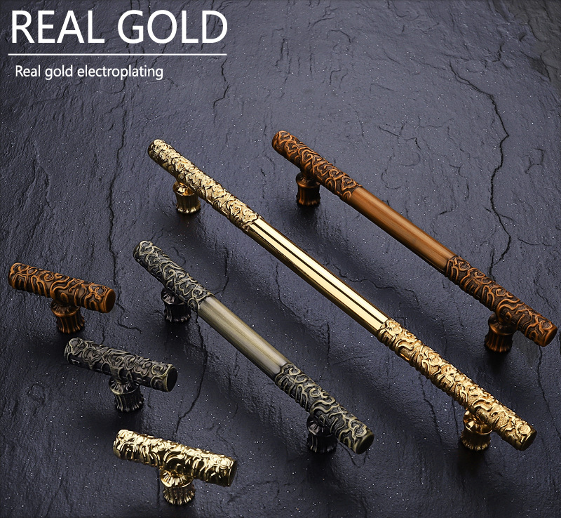 Vintage Creativity Drawer Knob Wardrobe Door Pulls Furniture Handle Golden Cudgel Bronze Cabinet Handles Hardware