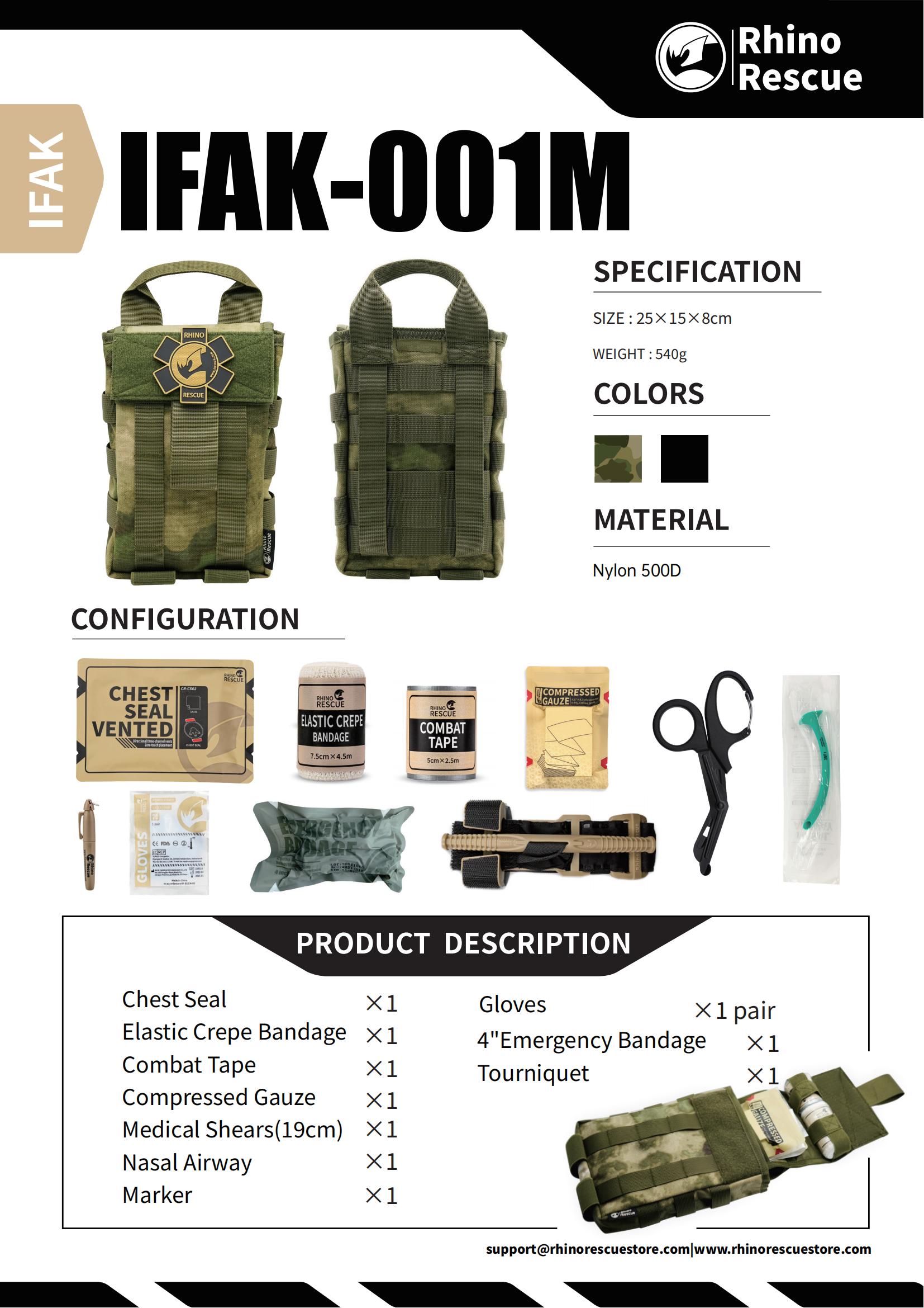 Rhino Rescue 001M IFAK Medical Pouch First Aid Kit Trauma Survival Outdoor Emergency Tactical Equipment  Gear Molle For Camping