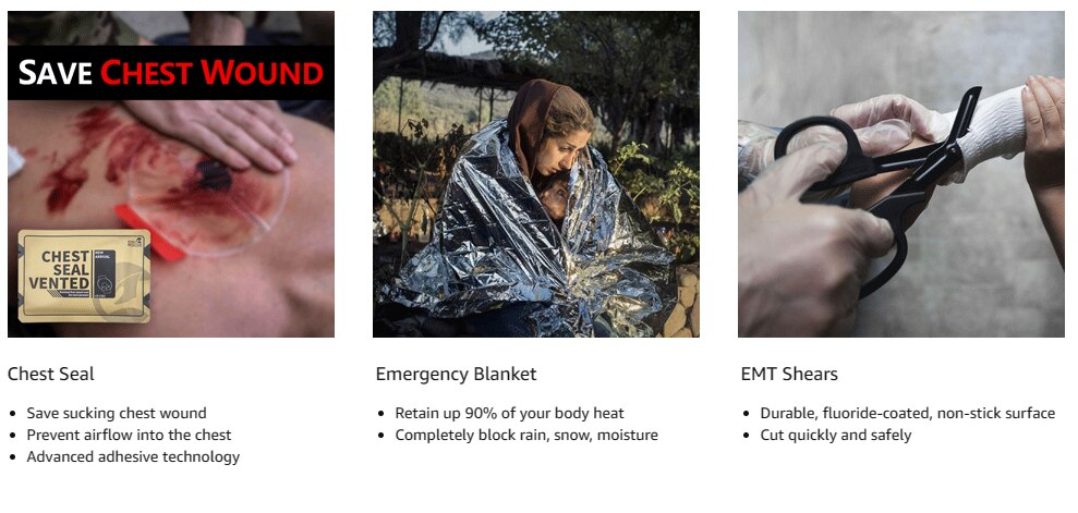 RHINO RESCUE Tactical Trauma Kit To Configure Survival Kit Outdoor Emergency First Aid Kit For Camping Hiking IFAK Refill Kit
