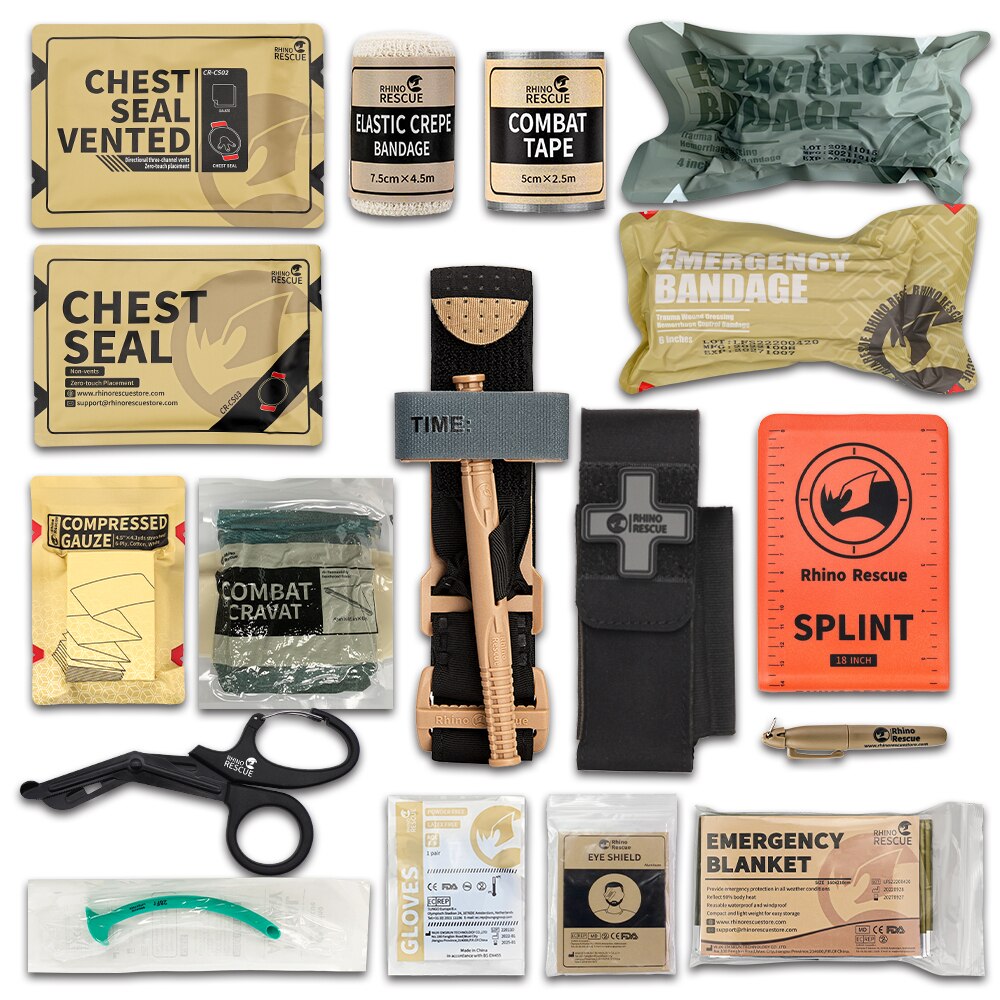 RHINO RESCUE Tactical Trauma Kit To Configure Survival Kit Outdoor Emergency First Aid Kit For Camping Hiking IFAK Refill Kit