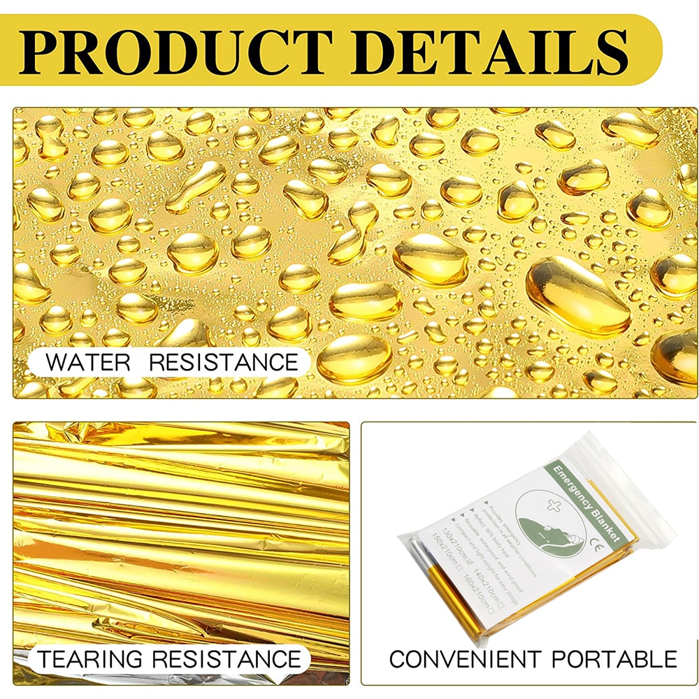 5-30Pc Outdoor Emergency Gold-Sliver Survival Blanket Waterproof First Aid Rescue Curtain Foil Thermal Military Blanket130X210Cm 5-30Pc Outdoor Emergency Gold-Sliver Survival Blanket Waterproof First Aid Rescue Curtain Foil Thermal Military Blanket130X210Cm